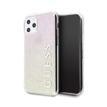 GUESS kryt pre Apple iPhone 11 Pro - trblietavý - plastový - ružový / zlatý