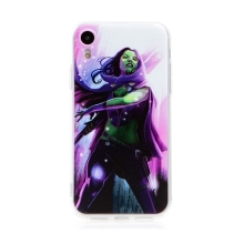 Kryt MARVEL pre Apple iPhone Xr - Gamora - gumový - biely / ružový