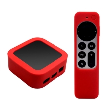 Kryt pro Apple TV 4. / 5. gen + kryt na ovladač - silikonový - červený