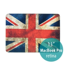 Ochranné plastové puzdro pre Apple MacBook Pro 13 Retina (model A1425, A1502) - retro vlajka GB