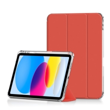 Puzdro pre Apple iPad 10 (10,9") - smart sleep - priehradka na ceruzku - gumový rám - oranžová