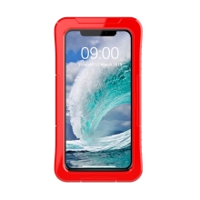 Pouzdro pro Apple iPhone 11 - voděodolné - plast / silikon - průhledné / červené