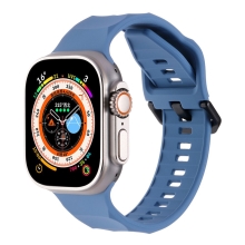 Řemínek pro Apple Watch Ultra 49mm / 46mm / 45mm / 44mm / 42mm - vlnkový - silikonový - modrošedý