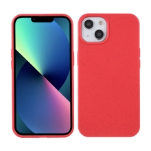 Kryt pro Apple iPhone 13 mini - slaměné kousky - gumový - červený