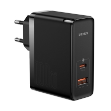 100W napájací adaptér / nabíjačka BASEUS GaN - USB-C - 20V/5A - čierna