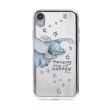 Kryt DISNEY pro Apple iPhone Xr - Dumbo - gumový - chromový - stříbrný