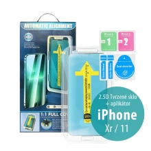 Tvrzené sklo (Tempered Glass) "5D" pro Apple iPhone Xr / 11 - 2,5D + aplikátor - 0,3mm