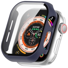 Tvrzené sklo + rámeček pro Apple Watch 42mm Series 10 + korunka - tmavě modrý