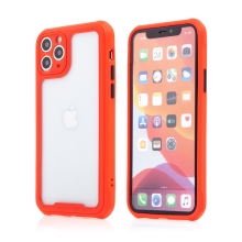 Kryt pre Apple iPhone 11 Pro Max - plast/guma - presné výrezy na fotoaparát - červený