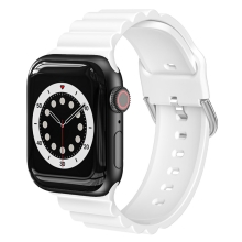 Řemínek pro Apple Watch Ultra 49mm / 46mm / 45mm / 44mm / 42mm - 3D pruhy - silikonový - bílý