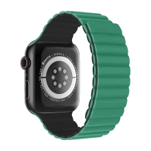 Řemínek SWISSTEN Magnetic pro Apple Watch 42mm / 41mm / 40mm / 38mm silikonový - zelený / šedý