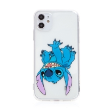 Kryt DISNEY pro Apple iPhone 11 - Lilo & Stitch - Stitch hlavou dolů - gumový - průhledný