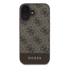 Kryt GUESS 4G Stripe pre Apple iPhone 16 - umelá koža - hnedý