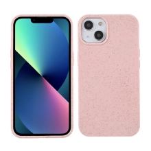 Kryt pro Apple iPhone 13 mini - slaměné kousky - gumový - růžový