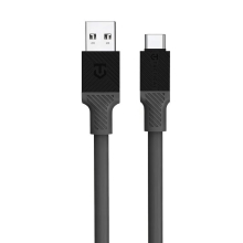 Synchronizačný a nabíjací kábel TACTICAL Fat Man - USB-A / USB-C - silný - silikónový - 1 m - sivý