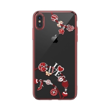 Kryt KAVARO pre Apple iPhone Xs Max s kamienkami - plastový - srdce - červený