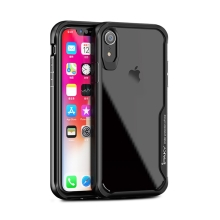 Kryt IPAKY pro Apple iPhone Xr - plastový / gumový - průhledný / černý