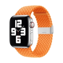 Řemínek pro Apple Watch Ultra 49mm / 46mm / 45mm / 44mm / 42mm - pletený - nylonový - oranžový