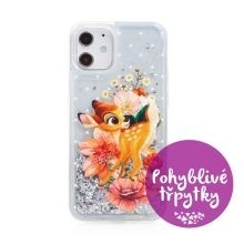 Kryt Disney pro Apple iPhone 12 mini - pohyblivé třpytky - Bambi - plastový - průhledný