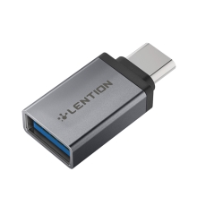 Přepojka / redukce USB-C samec na USB-A 3.0 samice - kovová - šedá