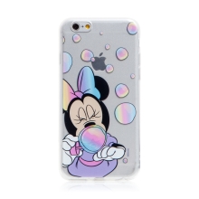 DISNEY kryt pre Apple iPhone 6 / 6S - Minnie a bublina - bubliny - gumový - priehľadný