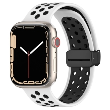 Řemínek pro Apple Watch Ultra 49mm / 46mm / 45mm / 44mm / 42mm - sportovní - silikonový - bílý / černý