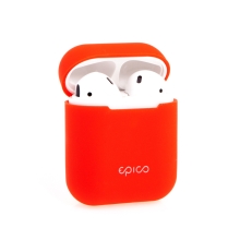 Puzdro / obal pre Apple AirPods 2019 s bezdrôtovým puzdrom EPICO - Silikónové - Červené