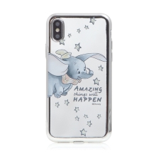 DISNEY kryt pre Apple iPhone X / Xs - Dumbo - gumový - chróm - strieborný