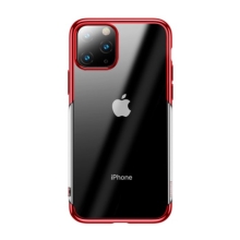 Kryt BASEUS Shining pre Apple iPhone 11 Pro Max - gumový - pokovovaný - transparentný / červený