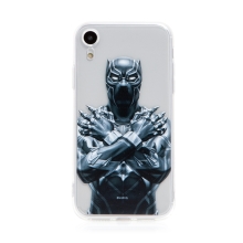 Kryt MARVEL pro Apple iPhone Xr - Black Panther - gumový - průhledný