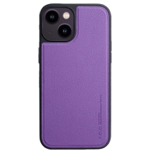 Kryt X-LEVEL pro Apple iPhone 15 Plus - podpora MagSafe - gumový / umělá kůže - fialový