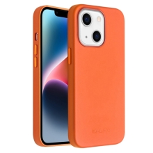 Kryt QIALINO pro Apple iPhone 14 - podpora MagSafe - kožený - oranžový