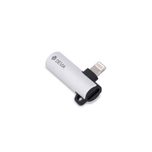 Přepojka / adaptér Lightning DEVIA na Lightning a 3,5mm jack - pro Apple iPhone - stříbrná