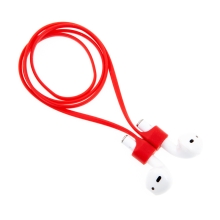 Šnúrka / úchyt pre Apple AirPods - s magnetmi na pripojenie - silikónová - červená