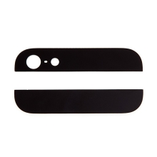 Vrchný a spodný sklenený zadný kryt pre Apple iPhone 5 - čierny - kvalita A