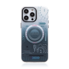 Kryt pre Apple iPhone 14 Pro Max - kompatibilný s MagSafe - plast/guma - pretekársky motív - sivý
