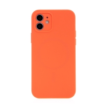 Kryt USAMS pro Apple iPhone 12 - MagSafe kompatibilní - příjemný na dotek - silikonový - oranžový