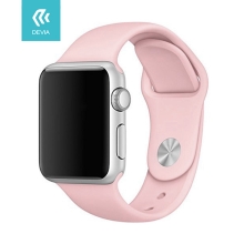Řemínek DEVIA pro Apple Watch 45mm / 44mm / 42mm - silikonový - pískově růžový