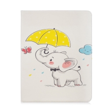 Pouzdro pro Apple iPad Pro 12,9" (2018) - stojánek - umělá kůže - slůně s deštníkem