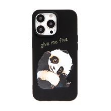 Kryt pro Apple iPhone 13 Pro - roztomilá panda - gumový - černý