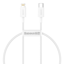Synchronizačný a nabíjací kábel BASEUS - USB-C / Lightning - 25 cm - biely