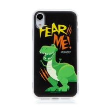 DISNEY kryt pre Apple iPhone Xr - Toy Story - Dinosaurus Rex - gumový - čierny