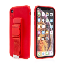 Kryt pro Apple iPhone Xr - popruh / šňůrka - gumový - červený
