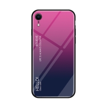 Kryt pro Apple iPhone Xr - sklo / guma - růžový