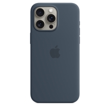 Originální kryt pro Apple iPhone 15 Pro Max - MagSafe - silikonový - bouřkové modrý