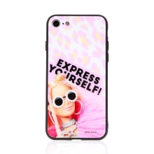 Kryt BARBIE pro Apple iPhone 7 / 8 / SE (2020) / SE (2022) - Express Yourself - skleněný - růžový