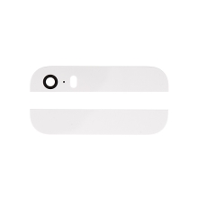 Horný a dolný sklenený zadný kryt pre Apple iPhone 5S / SE - biely - A+ kvalita