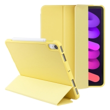 Pouzdro / kryt pro Apple iPad mini 6 - prostor pro Apple Pencil + stojánek - žluté