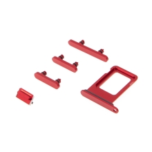 Puzdro / zásuvka na kartu Nano SIM + bočné tlačidlá pre Apple iPhone 13 - červené - Kvalita A+