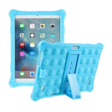 Univerzálny kryt pre tablet / iPad 9 - 10" - stojan - bubliny "pop-it" - silikón - modrý